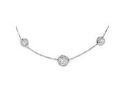 Sterling Silver 36in Rhodium Plated Wire Cage Bead Necklace