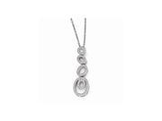 Sterling Silver Cz Brilliant Embers Polished Fancy Oval Necklace