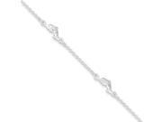 Sterling Silver Polished Dolphin w 1in ext. Anklet
