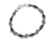Sterling Silver and Ruthenium plated Fancy Mesh Bracelet
