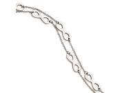 Stainless Steel Polished Infinity w 0.25in ext. Double Strand Bracelet