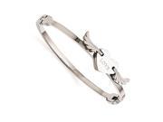 Stainless Steel Polished Moveable Heart w Wings Love Bracelet