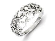 Sterling Silver Rhodium Plated Diamond Swirl Ring