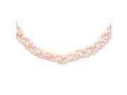 Sterling Silver 6 7mm White Pink FW Cultured Pearl w 2in ext. Necklace
