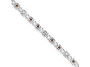 Sterling Silver Garnet Diamond Bracelet