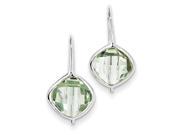 Sterling Silver Rhodium Plated Green Quartz Dangle Earrings