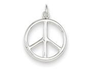 Sterling Silver Polished Peace Sign Charm Earrings