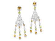 Sterling Silver Citrine Peridot Dangle Earrings