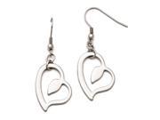 Stainless Steel Polished Heart Shepherd Hook Earrings