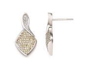 Sterling Silver CZ Brilliant Embers Champagne White Earrings