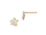 14k Yellow Rose Gold Madi K CZ Children s Star Post Earrings