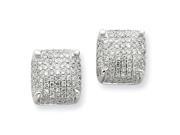 14K White Gold Diamond Medium Cube Post Earrings