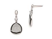 Sterling Silver CZ Brilliant Embers Triangle Dangle Post Earrings