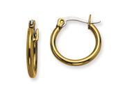 Stainless Steel Gold IP plated 15.5mm Hoop Earrings