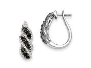 Sterling Silver Black White Diamond Earring