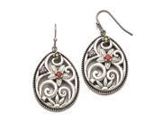 Stainless Steel Polished Antiqued Multicolor CZ Earrings