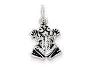 Sterling Silver Antiqued Frog Charm