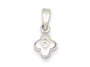 Sterling Silver CZ Small Flower Pendant