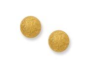 Stainless Steel Yellow IP plated Laser Cut 8mm Bead Post Earrings