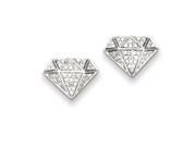 Sterling Silver Diamond Screwback Post Earrings