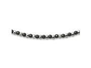 Sterling Silver Ruthenium Plated Polished D C Beaded Necklace