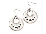 Stainless Steel Polished Circle Cut Out Dangle Earrings