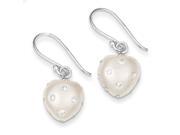 Sterling Silver Preciosa Crystals Grey Heart Earrings