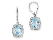 Sterling Silver Diamond Blue Topaz Earrings