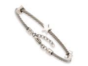 Stainless Steel Stars on Twisted Wire 7.5in w ext Bracelet