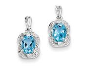 Sterling Silver Blue Topaz and Diamond Earrings