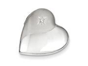 Sterling Silver Diamond Satin Polished 19mm Heart Locket