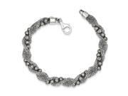 Sterling Silver and Ruthenium plated Bead and Mesh Fancy Bracelet