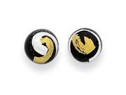 Sterling Silver Black Gold Silver Color Murano Glass Earrings