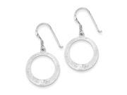 Sterling Silver Polished Textured Round Dangle Earrings