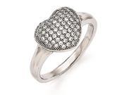 Sterling Silver CZ Brilliant Embers Polished Heart Ring