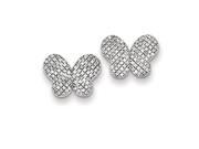 Sterling Silver Diamond Butterfly Post Earrings