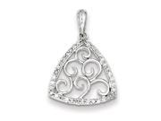 Sterling Silver Dangle Diamond Pendant