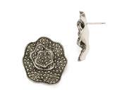 Sterling Silver Marcasite Flower Post Earrings