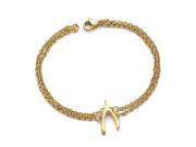 Stainless Steel Polished Yellow IP plated Wishbone Bracelet