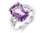 Sterling Silver Diamond and Amethyst Ring