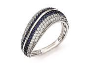 Sterling Silver White Blue CZ Brilliant Embers Ring