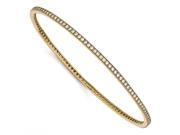 Sterling Silver Gold Plated CZ Brilliant Embers Slip on Bangle