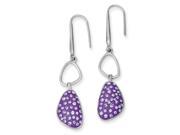 Sterling Silver Purple Preciosa Crystal Dangle Earrings
