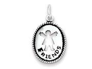 Sterling Silver Antiqued Friends Charm