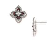 Sterling Silver CZ Brilliant Embers Polished Flower Post Earrings