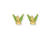 14k Yellow Gold Disney Tinkerbell Earrings