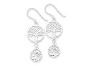 Sterling Silver Filigree Trees Circular Dangle Earrings