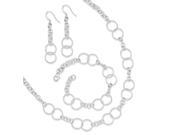 Sterling Silver Necklace Bracelet and Earring Set