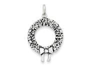 Sterling Silver Antiqued Christmas Wreath Charm