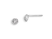 Sterling Silver Madi K CZ D C Children s Half Ball Post Earrings